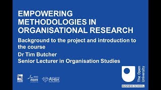 Webinar Empowering Methodologies in Organisational Research 12 [upl. by Ailido]