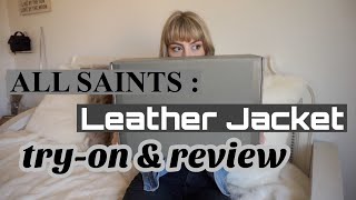 ALL SAINTS Balfern Biker Leather Jacket TryOn amp Review [upl. by Ardnod276]