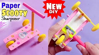 DIY Scooty Sharpener with Paper  How to make Sharpener machine at home Easy paper craft for school [upl. by Cherilynn]