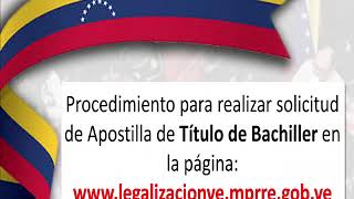 Solicitud de Apostilla de Título de Bachiller [upl. by Ennaj]