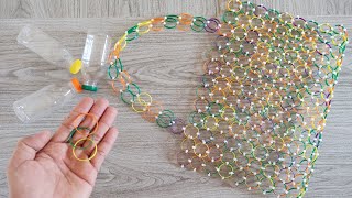 MAKING HANDBAG FROM PLASTIC BOTTLE CAP  The Most Amazing Handmade Plastic Craft  DIY Arts amp Crafts [upl. by Narrat579]