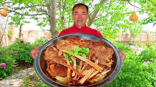 WORLD BEST RICE RECIPE With Tomahawk Steak Super Deluxe Shared with Families  Uncle Rural Gourmet [upl. by Arihsak]