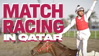 The Famous TwoHorse Match Racing In Qatar [upl. by Adalheid]