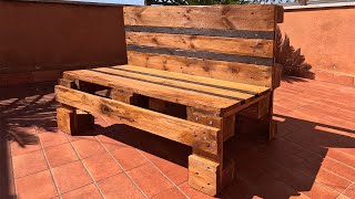 2 Pallet Epal 1 Panchina smontabile  Modular Bench мебель sillones palettenmöbel sofa divano [upl. by Scherman634]