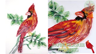 Paper Filigree Painting Kit  Northern cardinal [upl. by Korenblat854]