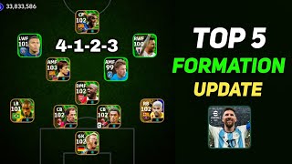 4123 amp Top 5 New Formations Update In eFootball 2024  4123 formation efootball 2024 [upl. by Prober]