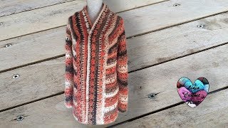 Cardigan manteau veste motifs fleurs crochet 12 [upl. by Anear162]