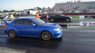 11 BWM 335i E92 N55 vs 13 WRX STi—Pivothead driver POV [upl. by Udenihc288]