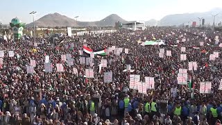 Yemen demonstration in solidarity with Palestinians in the Gaza Strip [upl. by Annawik]