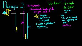 Hookes Constant  Bungee Jumping Example 2 [upl. by Spatz]