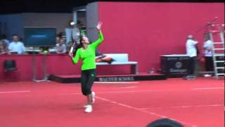 Jelena Jankovic training session  Porsche Tennis Grand Prix 2011 [upl. by Saudra]