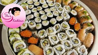 ENG SUB How to make Sushi Schritt für Schritt Sushi selber machen [upl. by Ahseena]