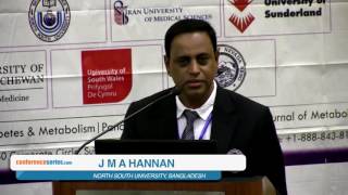 J M A Hannan  Bangladesh  9th Diabetologists 2016  Conference Series LLC [upl. by Yllaw]