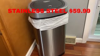 NineStars Stainless Steel Motion Sensor Trash Can [upl. by Sapphira]