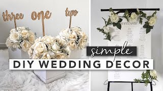 Simple DIY Wedding Decor  Centerpieces Signs Party Favours [upl. by Halyhs576]