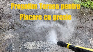 Placare cu gresie terasa exterior Nivelare cu mortar si autonivelanta [upl. by Aiuqet]