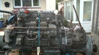 Gardner 6LX marine diesel engine with 2UC gearbox test run 1962 built [upl. by Eedna]