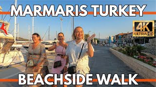 BEACHSIDE WALKING TOUR MARMARIS TURKEY 2024 IN CITY CENTER  4K ULTRA HD VIDEO [upl. by Toffic]