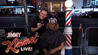 Jim Carrey Gives People Bowl Cuts on Hollywood Blvd [upl. by Burkhart249]