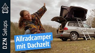 Allrad Camper mit Dachzelt  DZN Setup Santa Fe 4WD mit Qeedo Freedom Slim Dachzelt [upl. by Aihsena]