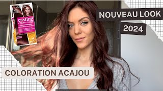 JE TESTE LA COLORATION ACAJOU de Casting Crème Gloss  teinte 550 [upl. by Annoed158]