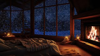 🔴 Relaxing Blizzard with Fireplace Crackling  fall Asleep  Winter wonderland overcome all chaos [upl. by Fleur]