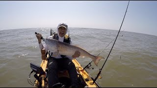 S1 Ep24 Kayak fishing for bull reds beyond the breakers High Island TX [upl. by Careaga122]