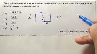 Physics  Class 11  Pyq mechanical properties of solids  Two equal and opposite force  Neet  Jee [upl. by Justen]