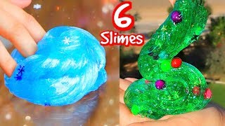 6 DIY Christmas Slimes How To Holiday Slime [upl. by Itin]