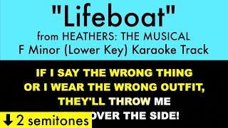 quotLifeboatquot Lower Key from Heathers The Musical F Minor  Karaoke Track with Lyrics on Screen [upl. by Aniuqal]