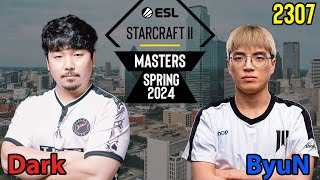 🇰🇷 Dark Z vs 🇰🇷 ByuN T  Playoffs  Viertelfinale  ESL SC2 Masters 2024 Spring  2307 [upl. by Pauly]