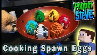 Minecraft Mini Figures Spawn Eggs Mattel Blind Surprise Full Set PlaySet Unboxing Puppet Steve [upl. by Relyuc867]