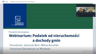 Webinarium Podatek od nieruchomości a dochody gmin [upl. by Walke216]