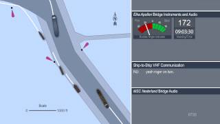 NTSB animation of collision between Elka Apollon and MSC Nederland in the Houston Ship Channel [upl. by Hubsher]