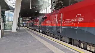 Öbb Railjet Departing Wien Hbf on RJ644 [upl. by Marden381]