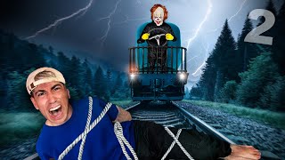 ALEJO IGOA FUE ATROPELLADO POR EL PAYASO EN LAS VIAS DEL TREN 😨😨  ¡Momento exacto [upl. by Vince]