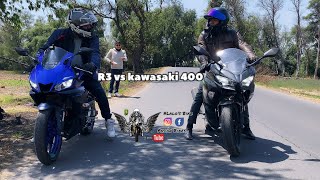 Ninja 400 vs Yamaha R3 DRAG RACE Pt1 Comparison Review  projectMotoko [upl. by Spencer331]