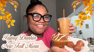 TRYING DUNKIN NEW FALL MENU  PUMPKIN EVERYTHING 🎃 [upl. by Ramona474]