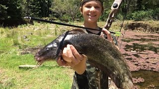 Bowfishing HUGE River Monsters  Catch n Cook HD [upl. by Meredi]