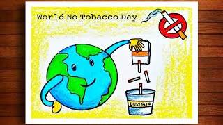 World No Tobacco Day Poster DrawingSay No To Tobacco Drawing Easy For KidsNo Smoking Drawing [upl. by Hartman166]