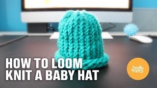 How to Loom Knit a Baby Hat Easy and Fast [upl. by Erodavlas]