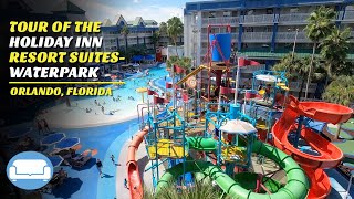 Tour of Holiday Inn Resorts Orlando Suites and Waterpark The Suite Arcade Pools Food and More [upl. by Shrier]