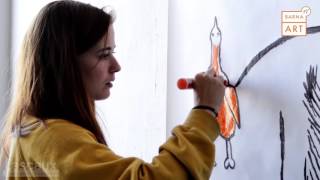 Demostración de la pintura acrílica Lascaux Studio con los rotuladores recargables Molotow [upl. by Floro]