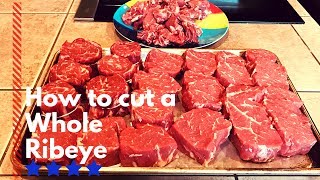 How to butcher a whole ribeye  Taking the Ribeye cap [upl. by Jessie]