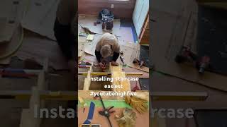 Installing Staircase Easiest carpenter carpentry woodworking youtube youtubeshorts [upl. by Houghton]