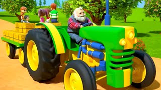 Wheels On The Tractor Farm Vehicles and Rhymes for Children [upl. by Ayle]