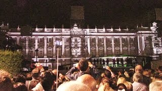 Dia de la Hispanidad 2015 Video Mapping en el Palacio Real y Fuegos Artificiales [upl. by Airdni]