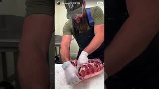 Chef chopping buffalo ribs cooking food buffalo food shortvideo shorts chef cooking ribs [upl. by Gussman]