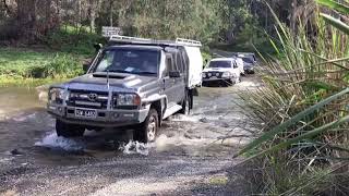 Condamine River Crossing in a Convoy  79 Series Landcruiser [upl. by Morganica]