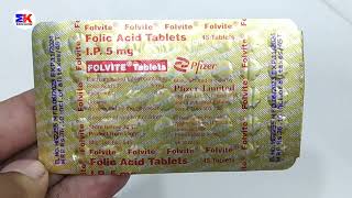 Folvite tablet  Folvite 5mg Tablet  Folic Acid 5 mg tablet  Folvite Tablet Uses Benefits Review [upl. by Pazia]